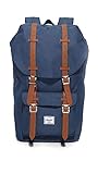 Little America Backpack, Navy/Tan Synthetic Leather Backpack, Einheitsgröße