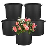 5 Stück 11L Tomaten Kübel Pflanzsack aus Vlies Stoff, Wiederverwendbar...