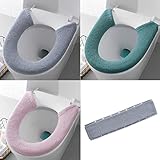Gukasxi 3 Stück WC Sitz Pad, Toilettensitzbezug Warm, Toilet Seat Cover,...