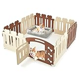 COSTWAY 8 Panel Laufstall für Hunde, Welpenauslauf 60cm hoch, Hundelaufstall...
