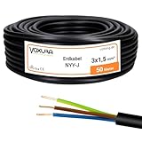 NYY-J 3x1,5 mm² 50m Ring Erdkabel Stromkabel Verlegung im Freien Erdreich...
