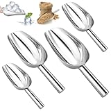4 Stück Candy Bar Schaufel,4 Größen Mehlschaufel Edelstahl,Silbrig...