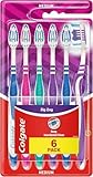 Colgate Zahnbürste ZigZag, mittel, 6 Stück - Vorteilspack, Zahnbürste für...