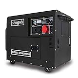Scheppach Black Diesel Stromerzeuger DSE5500 mit Elektrostart | 7,9 PS | 5000W...