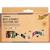 folia 5891 - Bio Chunky Glitter Set STARLIGHT, 10 Dosen inkl. 90 g Deko-Kleber,...