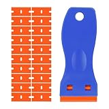 BAVALIN Blau Mini Kunststoff Schaber Set - 1 Stück Plastikschaber mit 20 Stück...