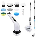 Elektrische Reinigungsbürste mit 9 Bürstenaufsätzen, 3 Längenoptionen...