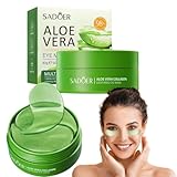 60 Stück Aloe Vera Augenpads gegen Augenringe, Hyaluronsäure-Augenpflaster...
