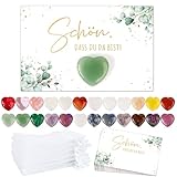 BOFUNX 24 Set Steine Gastgeschenke, Herz Steine + Schön dass du da bist Karte +...