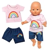 Miunana Puppenkleidung Outfits für Baby Puppen, Sommer Kleidung für 35-43 cm...