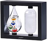 Carlo Milano Barometer: 2in1-Galileo-Thermometer & Sturmglas mit elegantem...