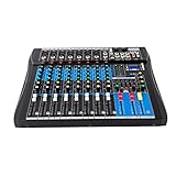 8 Kanal Audio Mixer, Professionelles 8 Kanal Stereo Sound Mischpult Sound Board...