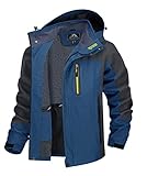 TACVASEN Softshelljacke Herren Wasserdicht Windjacke Leicht Regenjacke Fahrrad...