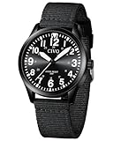 CIVO Uhren Herren Militär Outdoor: Mode Quarzuhr mit Groß Zahlen Schwarz -...
