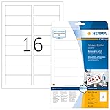 HERMA 10009 Universal Etiketten ablösbar, 25 Blatt, 88,9 x 33,8 mm, 16 pro A4...