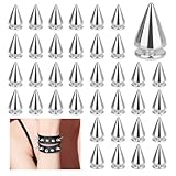 LPAMABA 200 Stück 7x10mm Ziernieten Set Punk Nieten Silber Metall Killernieten...