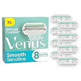 Gillette Venus Deluxe Smooth Sensitive Rasierklingen Damen, 8 Ersatzklingen für...