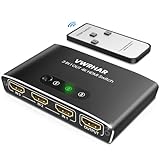 HDMI Switch HDMI Splitter, Automatisch 4K Aluminium HDMI Switch 3 in 1 Out UHD...