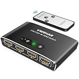 HDMI Switch HDMI Splitter, Automatisch 4K Aluminium HDMI Switch 3 in 1 Out UHD...