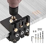Ampvolts 6/8/10/15mm Holzdübel Bohrschablone Möbelbau - 3 in 1 Bohrlehre für...