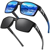 Farrobor Sonnenbrille Herren Polarisiert Sportbrille 2 Set für Männer...