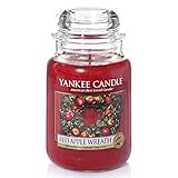 Yankee Candle Duftkerze im Glas (groß) | Red Apple Wreath | Brenndauer bis zu...