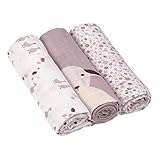 LÄSSIG Baby Mulltuch Spucktuch Puckdecke 3er Set Baumwolle 80 x 80 cm/ Heavenly...