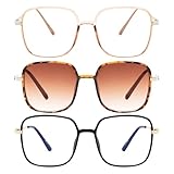 EYEGLSMST 3er-Pack Übergroße Lesebrillen 2,0 für Damen mit Lesesonnenbrille,...