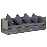 vidaXL Garten-Sofabett mit Kissen Gartensofa Gartenmöbel Gartenliege Loungebett...