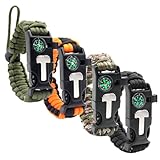 Avagiaforu 4 Stück Überlebensarmband, 5 in 1 Paracord Armband mit Feuerstein +...