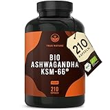 Bio Ashwagandha - KSM-66® Premiumrohstoff - 210 Kapseln - 600mg Tagesdosis -...