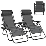 Huracan Liegestuhl 2er Set, sonnenliege klappbar mit Stufenlos verstellbare &...