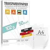 50 Blatt Blatt Transparentpapier bedruckbar DIN A4 PREMIUM 102g zum selber...