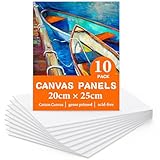 Koncci Leinwand zum Bemalen Set (10 Stück) 20x25cm, Baumwolle Vorgespannte...