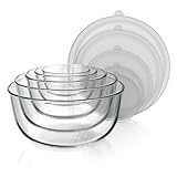 Arendo - Rührschüsseln aus Glas mit Deckel - Glasschüssel 5er Set - 1000ml +...