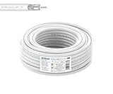 EDISION ICX-10 Koaxialkabel 10m, Antennenkabel 130dB Indoor PVC Weiß,...