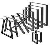 ECD Germany 2er Set Tischbeine aus Vierkantprofilen 60x72 cm Anthrazit,...