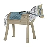 PlayLand ToyLino (Matt Graues Holz) Holzpferd Holz-Pferd für Garten/Outdoor -...