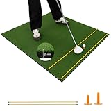 COSTWAY Golf Abschlagmatte, 152 x 117cm Golf Übungsmatte inkl. 2 Gummi-Tees und...