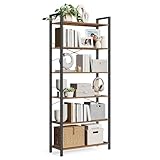 VASAGLE Bücherregal 6 Ebenen, Standregal mit Stahlrahmen, freistehendes Regal...