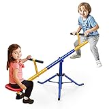 COSTWAY 2 Sitzer Schaukelwippe, Gartenwippe 360° drehbar, Kinder Wippe bis 60kg...