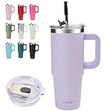 SUNTQ 850ml/30oz Tumbler mit Griff, Doppelwandige Vakuum Isolierte Wasserflasche...