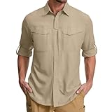 Asfixiado Hemd Herren Safari UPF50+ UV Schutz Langarm Wanderhemd Herren...