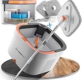 Weidenbach Wischmopp Set mit Eimer | 2-Kammer-System für saubere Schmutz- und...