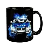 Polizeiauto Tasse in Schwarz Polizeiauto Tasse in Schwarz Einsatzfahrzeug Design...