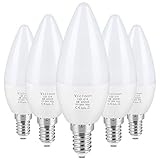 Vicloon E14 LED Kerze Lampe,5er Pack 5.5W LED Kerze Glühbirne, 6500K Kaltweiß,...