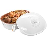 Römertopf Brottopf aus natürlicher Keramik, Brotkasten Aufbewahrungsbehälter...