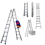 PROREGAL Sprossen-Mehrzweckleiter Apollo 3-in-1 Aluminiumleiter 4x5 Sprossen bis...