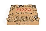 Hypafol Pizza-Box 100 Stück 30x30x4cm I Pizzakartons für Restaurants I extra...