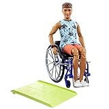 Barbie HJT59 - Ken Puppe mit Rollstuhl und Rampe, Kinderspielzeuge,...